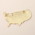 Rhinestone Pave American USA Flag Map Pin Brooch | Patriotic Sparkly Lapel Pin Accessory