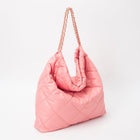 Padded Quilted Shoulder Bag | Adjustable Metal Strap, Trendy Women’s Handbag | Fashion Crossbody Bag