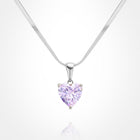 18K Gold Dipped CZ Heart Pendant Necklace | Minimalist Dainty Heart Chain