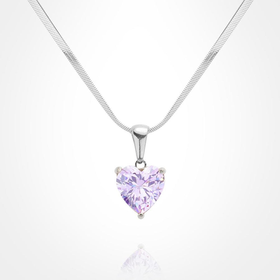 18K Gold Dipped CZ Heart Pendant Necklace | Minimalist Dainty Heart Chain