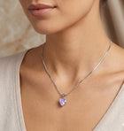 18K Gold Dipped CZ Heart Pendant Necklace | Minimalist Dainty Heart Chain