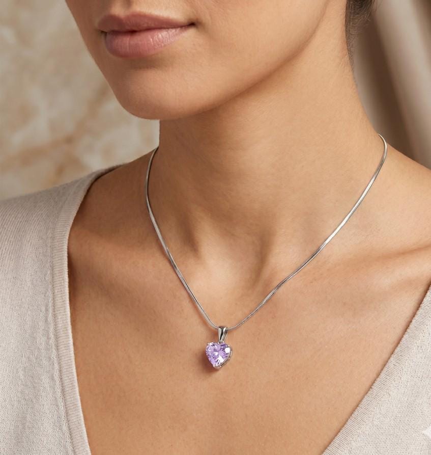 18K Gold Dipped CZ Heart Pendant Necklace | Minimalist Dainty Heart Chain