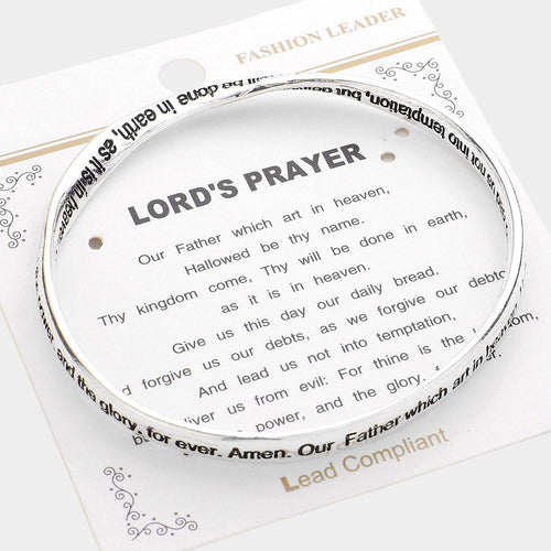 Lord’s Prayer Bangle Bracelet | Christian Faith Jewelry | Inspirational Scripture Bracelet