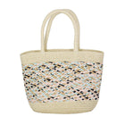 Mixed Color Woven Straw Tote Bag | Boho Resort Beach Vacation Handbag