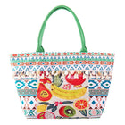 Boho Fruit Print Fringe Tote Bag | Bohemian Beach Handbag | Vacation Shoulder bag