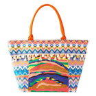 Boho Fruit Print Fringe Tote Bag | Bohemian Beach Handbag | Vacation Shoulder bag
