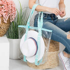 Transparent Hat Carrying Tote Bag | Aztec Strap Beach Travel Bag | Resort & Vacation Handbag