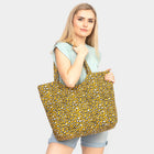 Leopard Print Jute Tote Bag | Boho Summer Beach Bag | Large Vacation Handbag