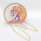 USA Quarter Coin Rhinestone Clutch Bag | Patriotic Americana Statement Evening Purse