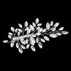 Marquise Stone Leaf Branch Hair Clip | Elegant Bridal Handmade Hair Barrette | Wedding Accessory
