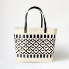 Quatrefoil Basket Weave Tote Bag | Chic Woven Shoulder Bag, Eco-Plastic Purse