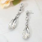 Crystal Dangle Earrings, Faceted Statement Drop, Elegant Bridal Gift