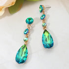 Crystal Dangle Earrings, Faceted Statement Drop, Elegant Bridal Gift
