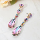 Crystal Dangle Earrings, Faceted Statement Drop, Elegant Bridal Gift