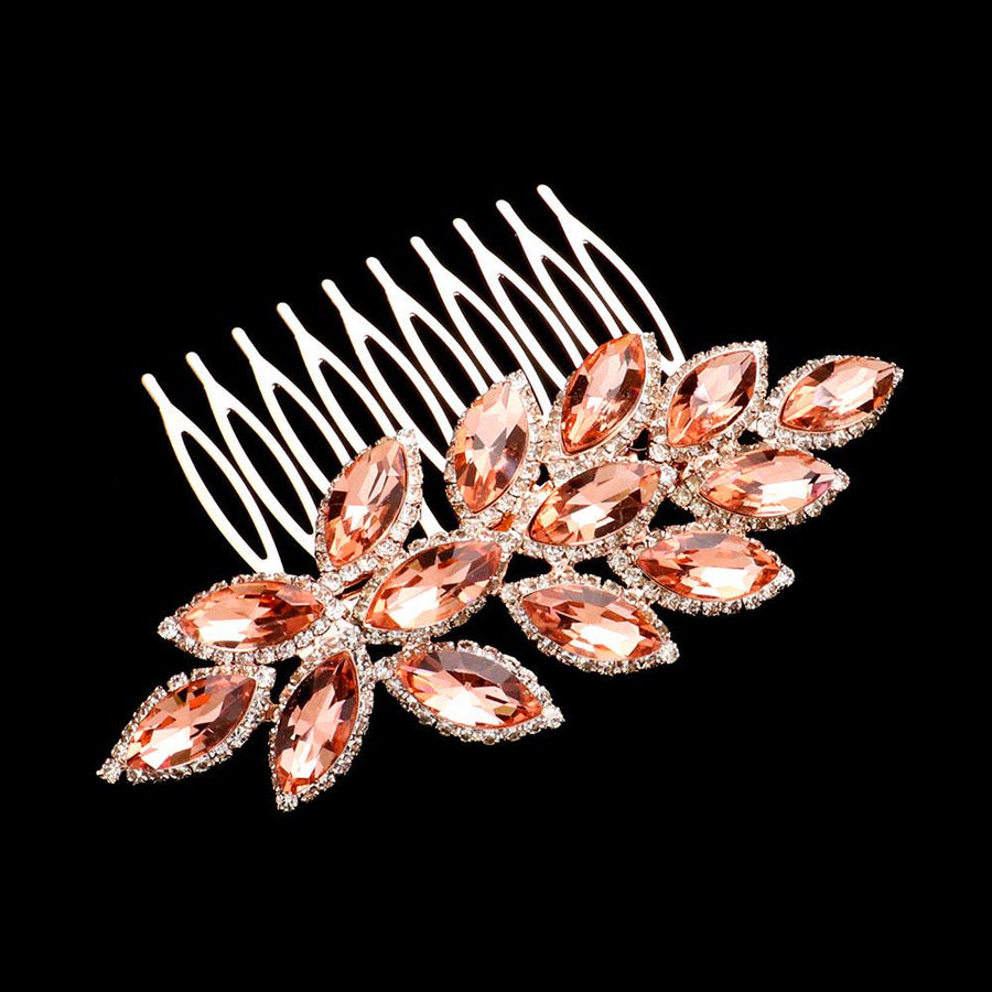 Marquise Stone Cluster Vine Hair Comb | Bridal Crystal Hair Accessory | Wedding Hairpiece for Bride