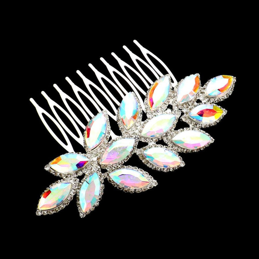 Marquise Stone Cluster Vine Hair Comb | Bridal Crystal Hair Accessory | Wedding Hairpiece for Bride