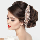 Stone Embellished Flower Cluster Bun Wrap Headpiece | Bridal Hair Vine | Wedding Hair Wreaths Accessory