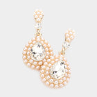 Crystal Teardrop Dangle Earrings | Glass Stone Bridal Statement Jewelry