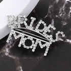 BRIDES & GROOMS MOM Rhinestone Pin Brooch | Mother of the Bride Brooch | Formal Wedding Lapel Pins