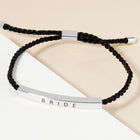 BRIDE BRIDESMAID Message Bar Pointed Rope Adjustable Cinch Pull Tie Bracelet | Bridal Shower Gift