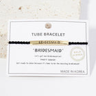 BRIDE BRIDESMAID Message Bar Pointed Rope Adjustable Cinch Pull Tie Bracelet | Bridal Shower Gift