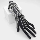Marquise Cluster Embellished Rhinestone Paved Hand Chain Bracelet | Glam Bridal Hand Jewelry | Wedding ChainRing