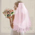 Bridal Short Wedding Veil in Soft Tulle with Hair Comb | Elegant Veil for Bride