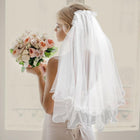 Bridal Short Wedding Veil in Soft Tulle with Hair Comb | Elegant Veil for Bride