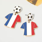 USA Soccer Jersey Drop FIFA Earrings | Sports Fan Game Day Jewelry | Football Statement Earrings