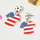 USA Soccer Jersey Drop FIFA Earrings | Sports Fan Game Day Jewelry | Football Statement Earrings