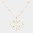 Evil Eye Pendant Beaded Necklace | Boho Protection Jewelry for Women | Spiritual Lucky Charm Necklace