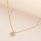 CZ Pave Evil Eye Pendant Necklace | Dainty Protection Charm Jewelry | Trendy Boho Layering Necklace