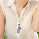 Marbled Resin Stone Evil Eye Heart Star Charm Pendant Necklace | Boho Celestial Protection Jewelry