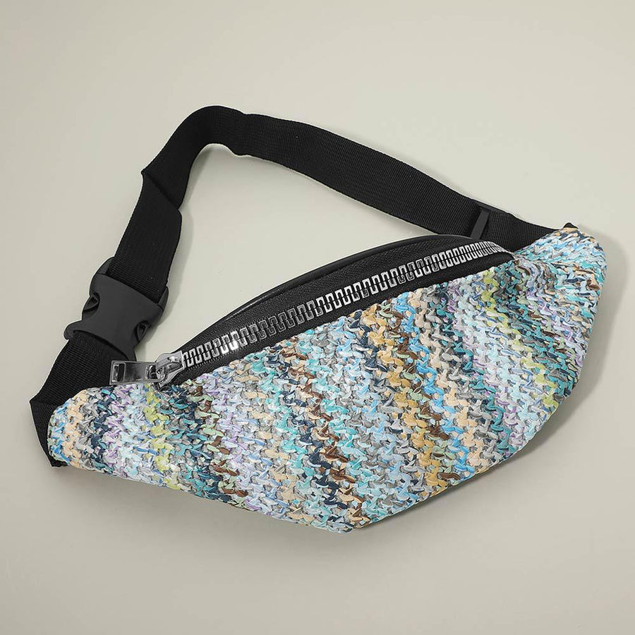 Boho Woven Embroidered Crossbody Belt Sling Bag | Bohemian Waist Bag | Travel Fannybag