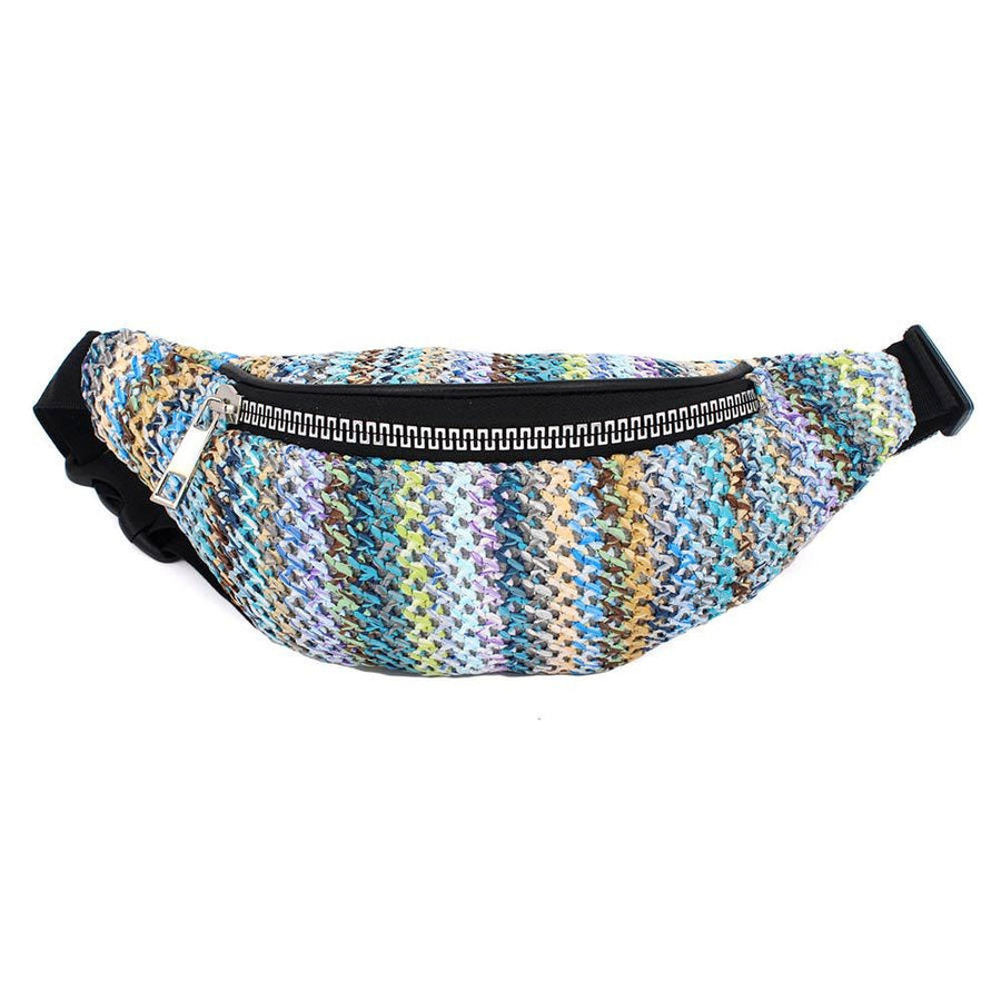 Boho Woven Embroidered Crossbody Belt Sling Bag | Bohemian Waist Bag | Travel Fannybag