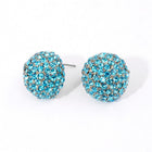 Crystal Pave Dome Stud Earrings | Sparkly Rhinestone Statement Studs | Elegant Everyday Minimalist Jewelry Gift
