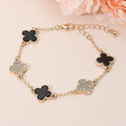Gold Silver Dipped Quatrefoil Link Chain Bracelet | Elegant Minimalist Statement Jewelry | Trendy Everyday Bracelet