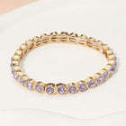 Stone Bezel Stretch Bracelet | Stackable Minimalist Crystal Bracelet for Women | Elegant Everyday Jewelry