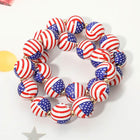 2PCS USA Flag Printed Beaded Stretch Bracelet Set | Red White Blue Jewelry | Stackable Bracelets