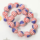 2PCS USA Flag Printed Beaded Stretch Bracelet Set | Red White Blue Jewelry | Stackable Bracelets