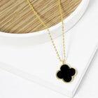 Gold Dipped Mother of Pearl Quatrefoil Pendant Necklace | Dainty Layered Jewelry | Minimalist Clover Necklace
