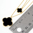 Gold Dipped Double Mother of Pearl Quatrefoil Pendant Necklace - Stacked Shell Jewelry - Layering Necklace
