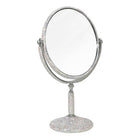Bling Studded Double Sided Rotating Stand Vanity Mirror | Bridal Makeup Mirror | Elegant Tabletop Decor