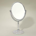 Bling Studded Double Sided Rotating Stand Vanity Mirror | Bridal Makeup Mirror | Elegant Tabletop Decor