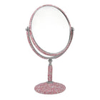 Bling Studded Double Sided Rotating Stand Vanity Mirror | Bridal Makeup Mirror | Elegant Tabletop Decor