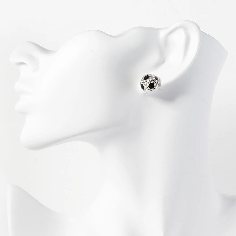 Crystal Soccer Pendant Necklace and Earrings | Sparkly Soccer Jewelry for Women & Girls