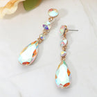 Crystal Dangle Earrings, Faceted Statement Drop, Elegant Bridal Gift