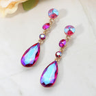 Crystal Dangle Earrings, Faceted Statement Drop, Elegant Bridal Gift