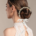 Rhinestone Paved Leaf Vine Wrap Headpiece | Bridal Crystal Hair Wreaths | Wedding Headband Hair Accessory