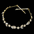 Floral Marquise Stone Cluster Vine Bun Wrap Headpiece | Bridal Crystal Hair Wreaths| Wedding Accessory
